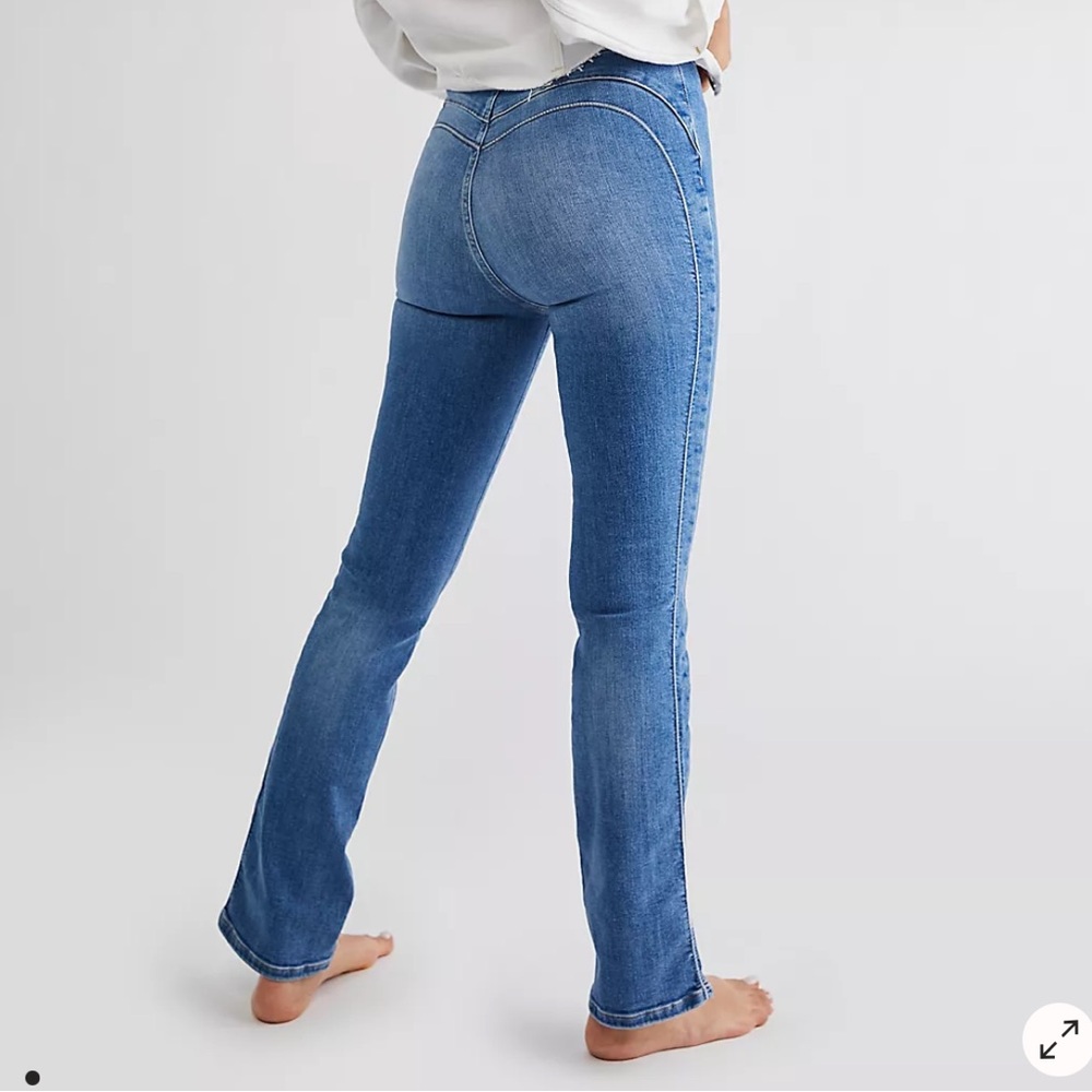 Free People Cross My Heart Slim Straight Jeans